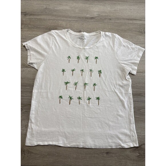 J. Crew Tops - Limited Edition J. Crew Collector Tees Size L Glitter Palm Trees Women Beach